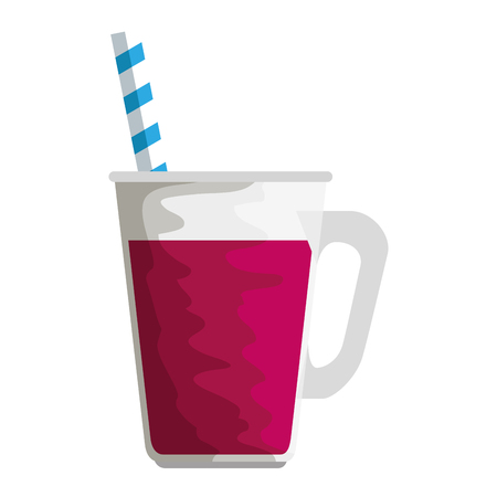 jar with beverage and straw vector illustration designのイラスト素材