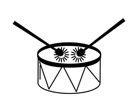 music drum and sticks on white background vector illustrationのイラスト素材