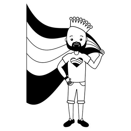 afro american man with crown rainbow lgbt pride vector illustrationのイラスト素材