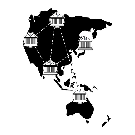 world banks connection online banking vector illustrationのイラスト素材
