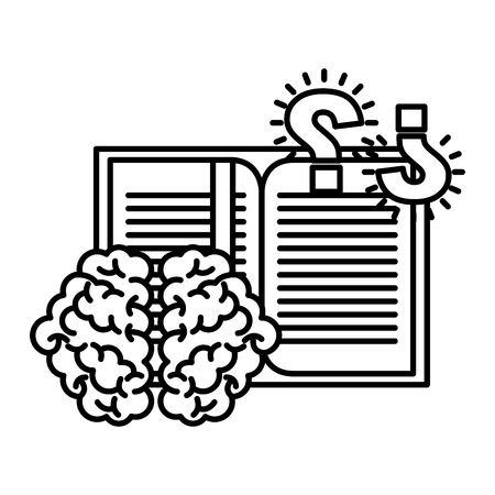 book think brain creativity idea vector illustrationのイラスト素材