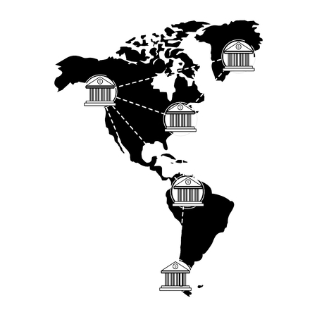 world banks connection online banking vector illustrationのイラスト素材
