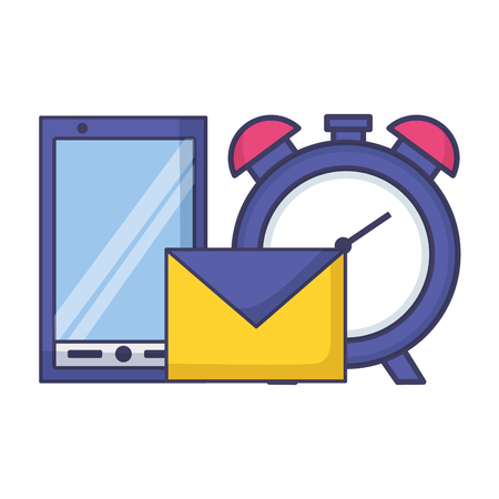 smartphone clock mail tax payment vector illustrationのイラスト素材