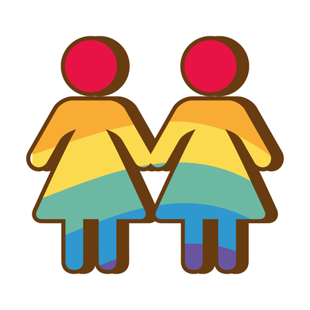 couple colors rainbow lgbt pride love vector illustrationのイラスト素材