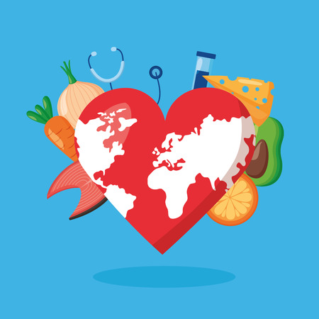 heart shaped world health day vector illustrationのイラスト素材
