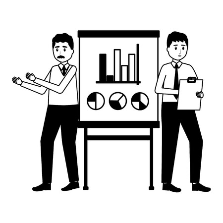 business men board presentation office workplace vector illustrationのイラスト素材