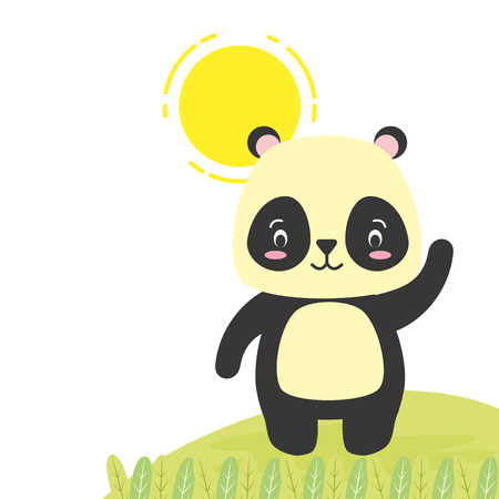 cute panda animal cartoon vector illustration design imageのイラスト素材