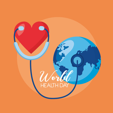 heart stethoscope world health day vector illustrationのイラスト素材