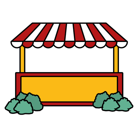 booth carnival bushes on white background vector illustration designのイラスト素材