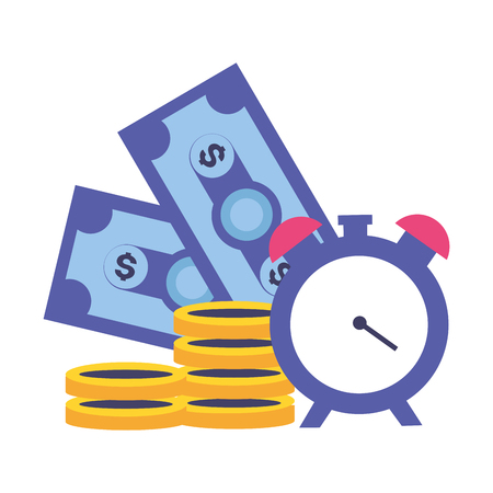 clock banknote coins money tax payment vector illustrationのイラスト素材