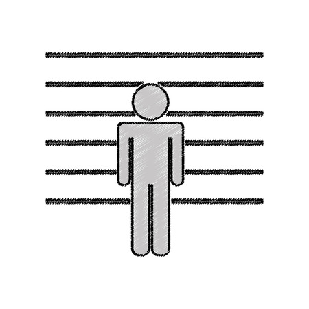 prisoner avatar silhouette icon vector illustration designのイラスト素材