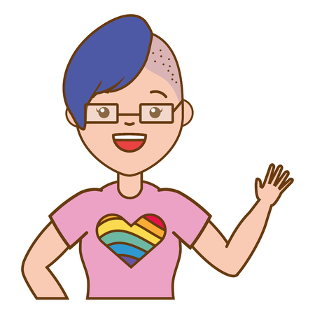woman and t shirt lgbt pride vector illustrationのイラスト素材