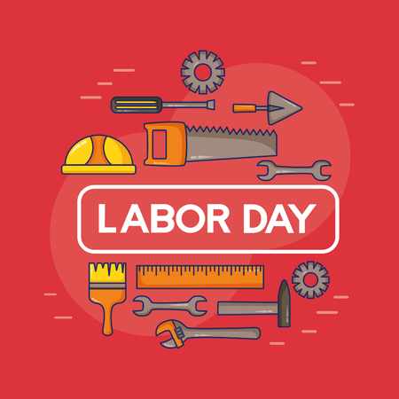 work tools happy labour day vector illustrationのイラスト素材