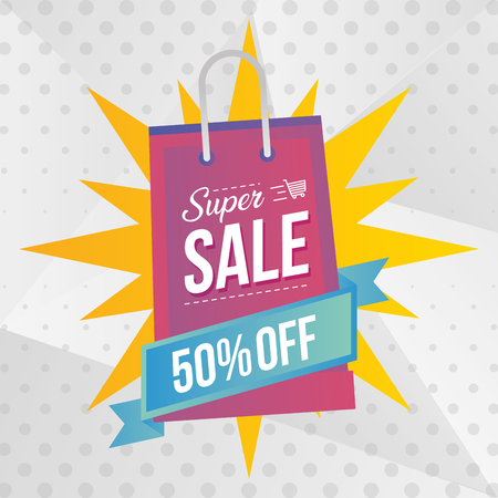 super sale off special promo market vector illustrationのイラスト素材