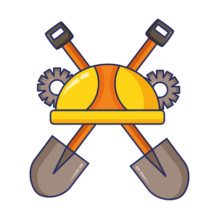 helmet shovels gear construction tool vector illustrationのイラスト素材