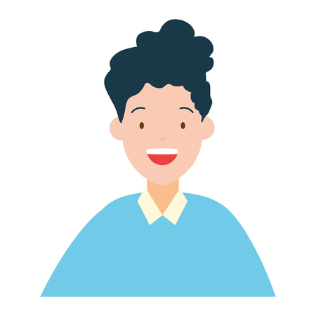 man portrait character on white background vector illustrationのイラスト素材