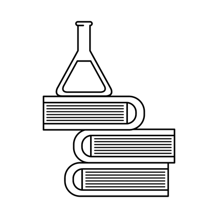 tube test with pile books vector illustration designのイラスト素材