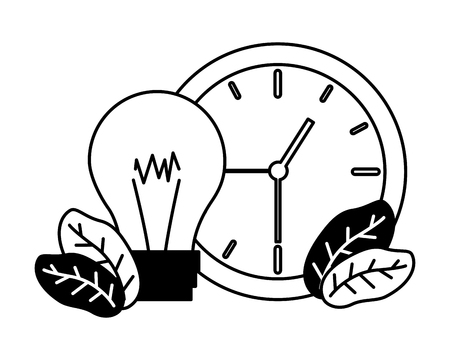 work clock time bulb gearのイラスト素材