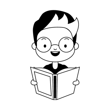 boy holding textbook - world book day vector illustrationのイラスト素材