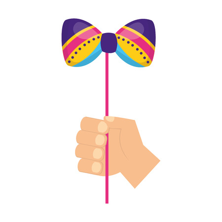 carnival hand with bowtie vector illustration designのイラスト素材
