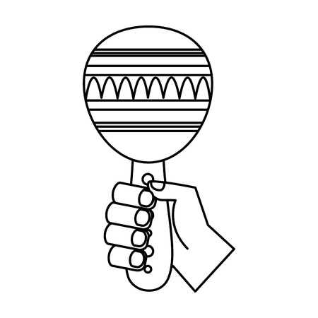 hand with maraca carnival festive vector illustration designのイラスト素材