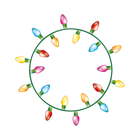 christmas lights decoration isolated icon vector illustration designのイラスト素材
