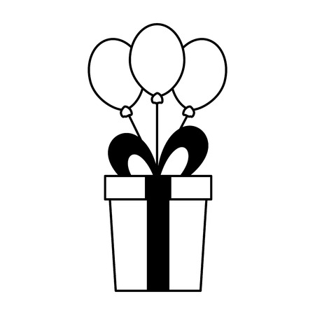 birthday gift balloons decoration vector illustration designのイラスト素材