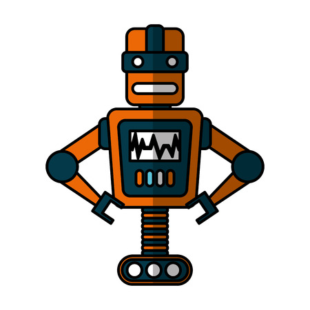 electric robot avatar character vector illustration designのイラスト素材