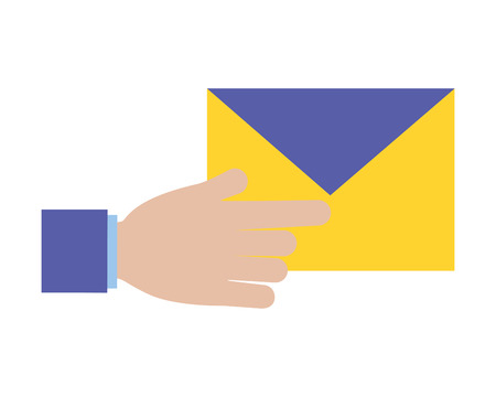 hand with mail envelope tax payment vector illustrationのイラスト素材