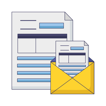 tax payment document mail paper vector illustrationのイラスト素材