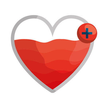 heart cardio with pluss symbol vector illustration designのイラスト素材