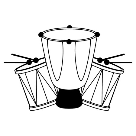 drums celebration musical brazil carnival festival vector illustrationのイラスト素材