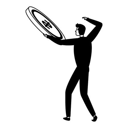 businessman with coin money business success vector illustrationのイラスト素材