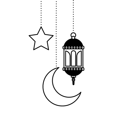 hanging lantern decoration on white background vector illustrationのイラスト素材