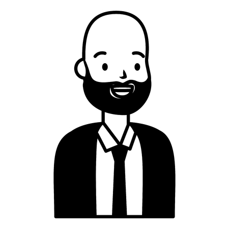 man portrait character on white background vector illustrationのイラスト素材