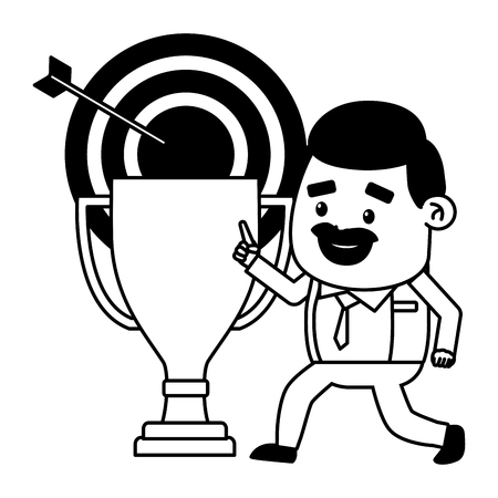 businessman trophy target arrow success vector illustrationのイラスト素材