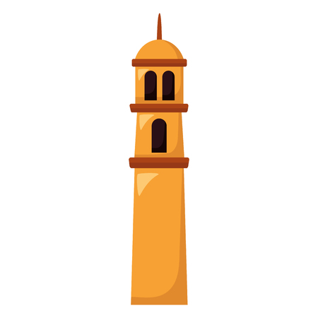 temple tower traditional on white background vector illustrationのイラスト素材