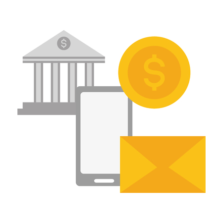 smartphone bank money online payment vector illustrationのイラスト素材