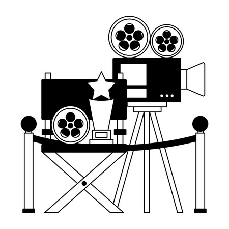 cinema movie projector chair award film reel vector illustrationのイラスト素材