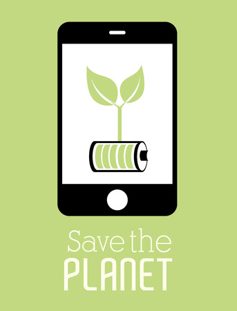Ecology design over green background, vector illustration.のイラスト素材