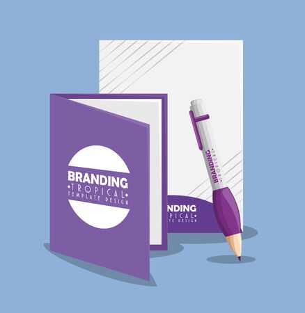 business peper document with notebook and pen vector illustrationのイラスト素材