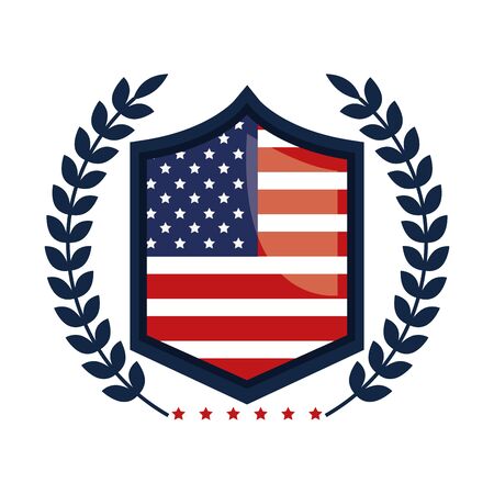 emblem with united states of america flag vector illustration designのイラスト素材