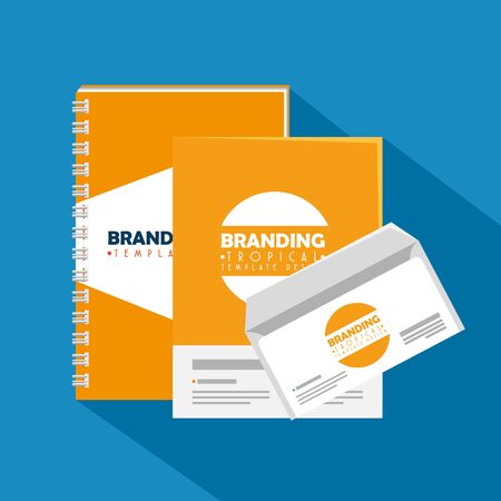 notebook design with business paper document and envelope vector illustrationのイラスト素材