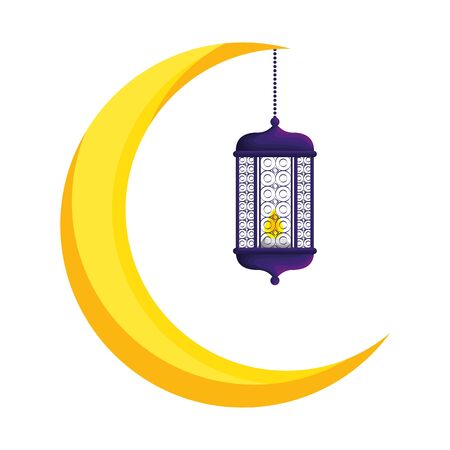 golden moon ramadan kareem vector illustration designのイラスト素材