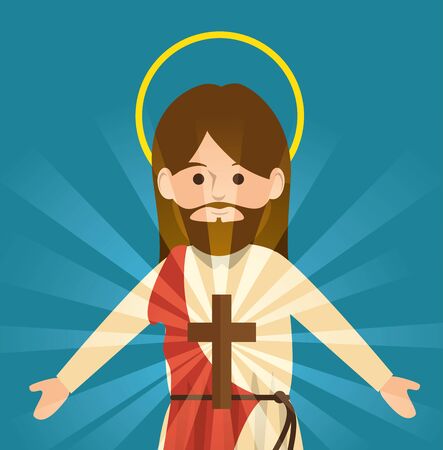 jesus christ religious character vector illustration designのイラスト素材