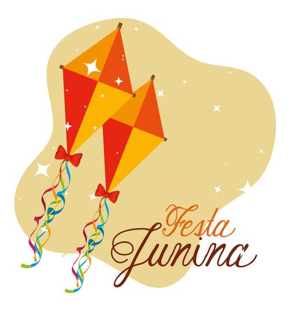 kites decoration to festa junina celebration vector illustrationのイラスト素材