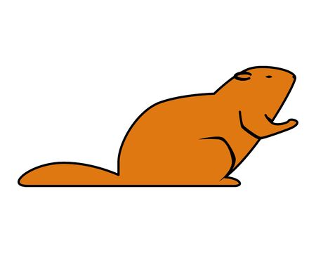 cute otter rodent animal icon vector illustration designのイラスト素材