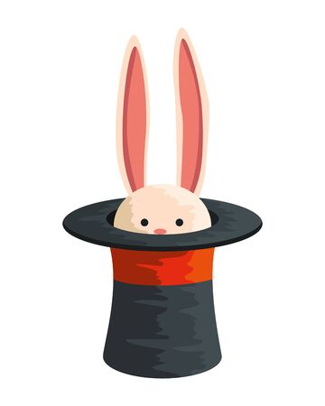 circus wizard hat with rabbit vector illustration designのイラスト素材