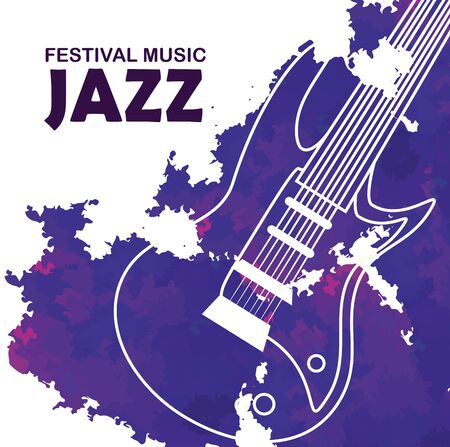 electric guitar to international jazz music vector illustrationのイラスト素材