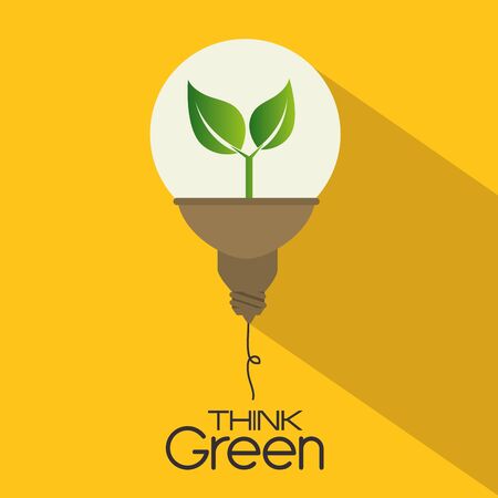 Ecology design over yellow background, vector illustration.のイラスト素材